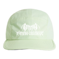 Mint Omnia running hat with white embroidered Metal Logo, front
